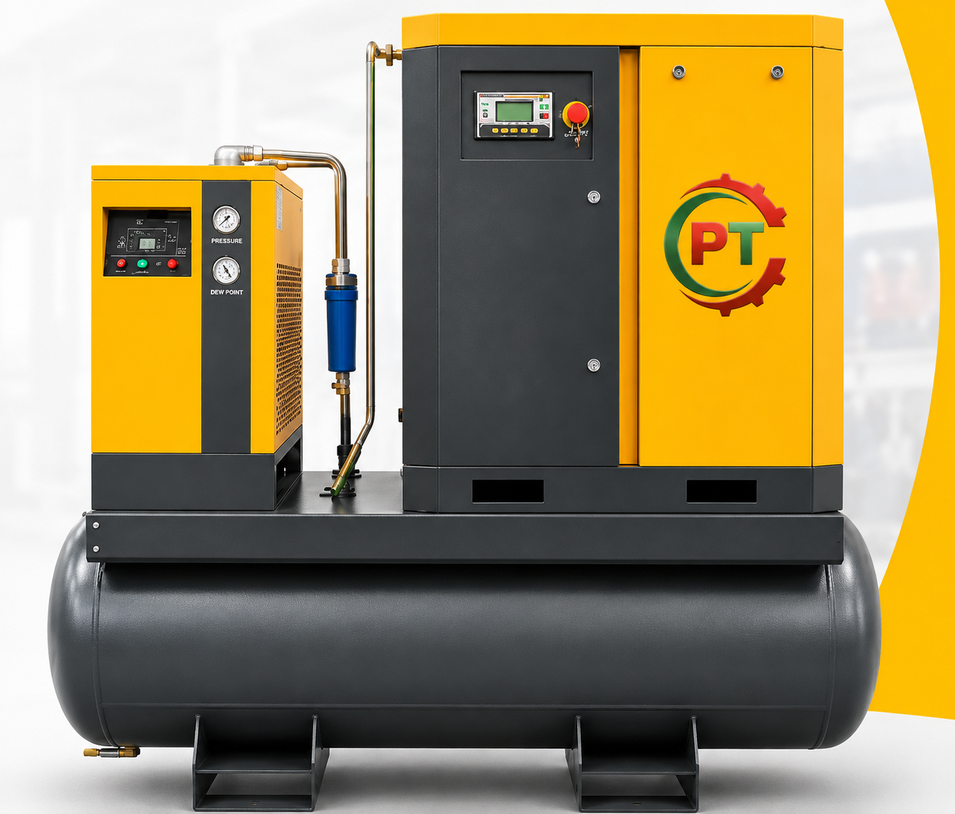 PT Rotary Screw Compressor with Dryer & Tank — AMC Service